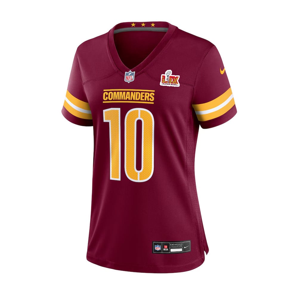 Tress Way #10 Washington Commanders Super Bowl LIX Burgundy NFL Jersey Women's