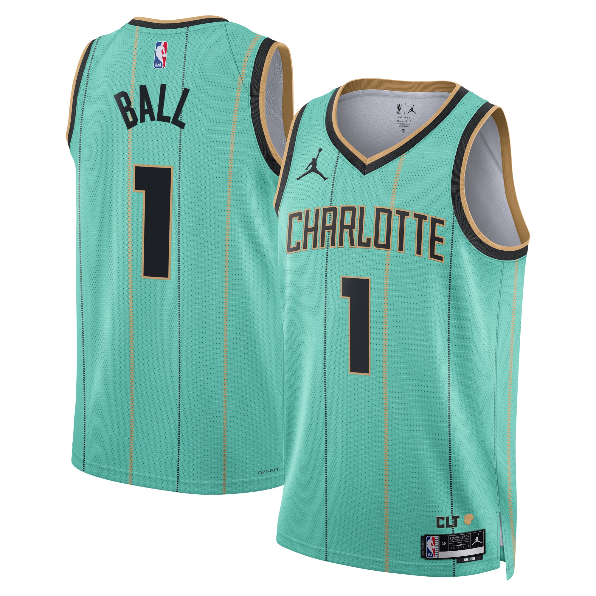 Charlotte Hornets Jordan Brand City Edition Swingman 2024 Teal LaMelo Bal Unisex NBA Jersey Unisex