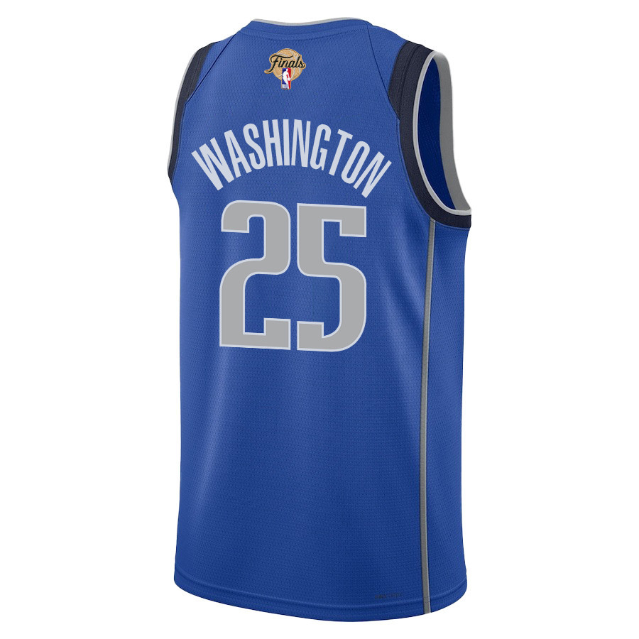 P.J. Washington 25 Dallas Mavericks 2024 FINALS PATCH Swingman Icon Edition Blue NBA Jersey Men's