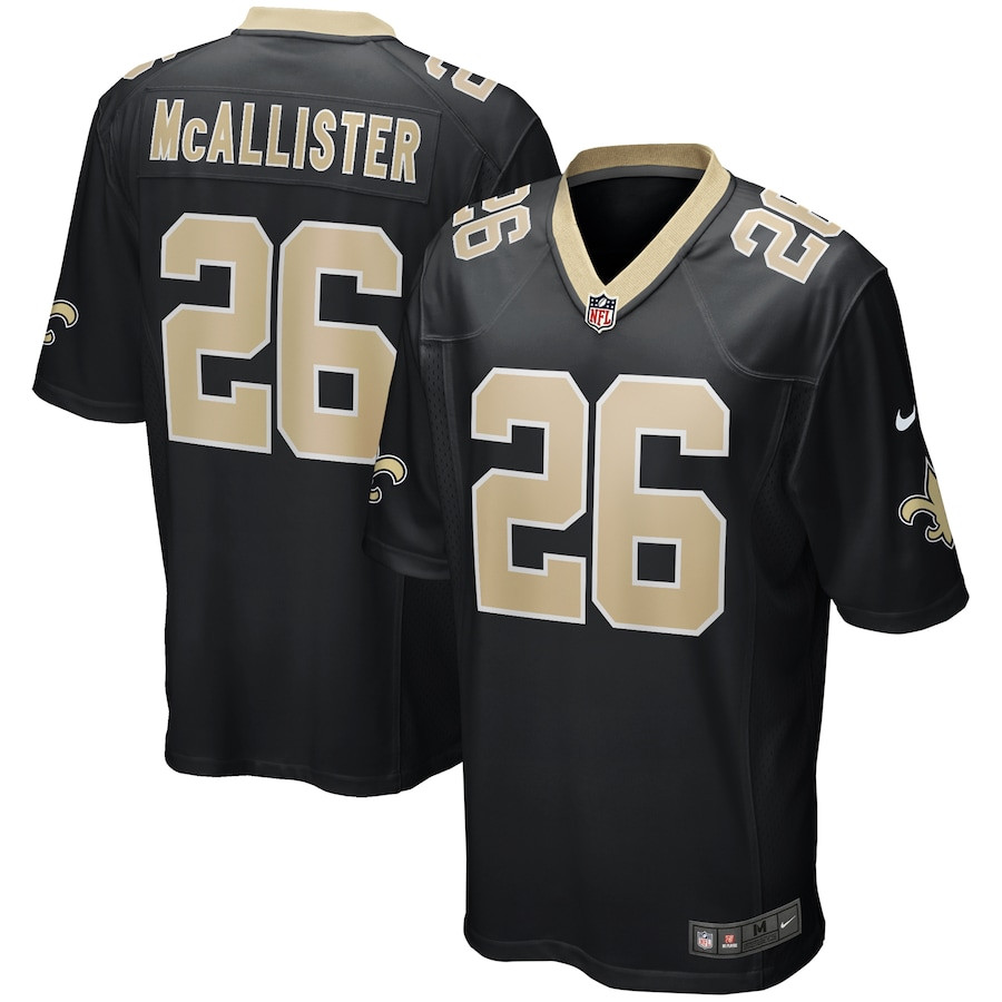 Deuce McAllister 26 New Orleans Saints Game Retired Black NFL Jersey Men's