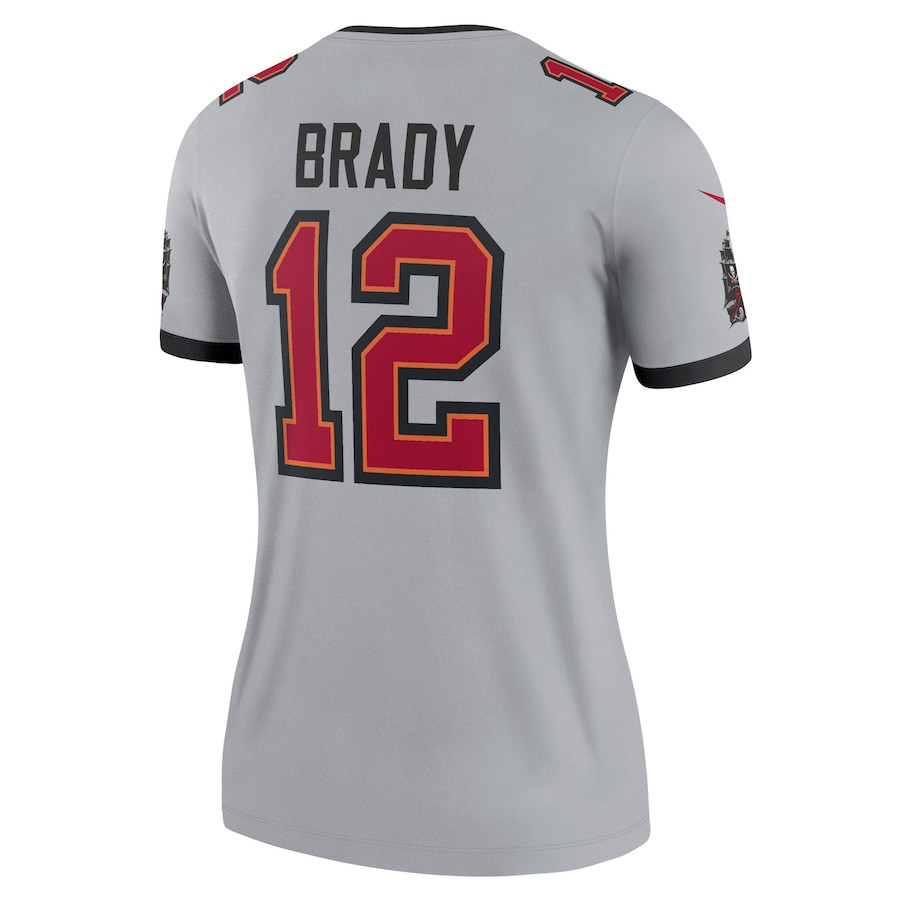 Tom Brady 12 Tampa Bay Buccaneers Inverted Legend Gray NFL Jersey Women's