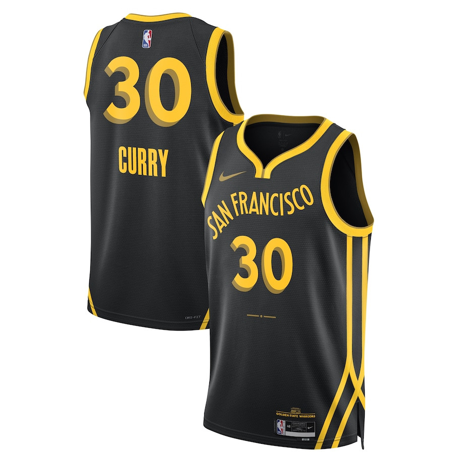 Stephen Curry 30 Golden State Warriors 2023/24 Swingman City Editio Unisex Black NBA Jersey Unisex