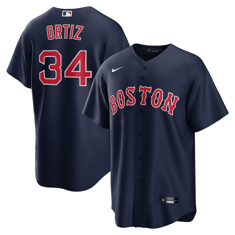 David Ortiz 34 Boston Red Sox Alternate Navy MLB Jersey Men's