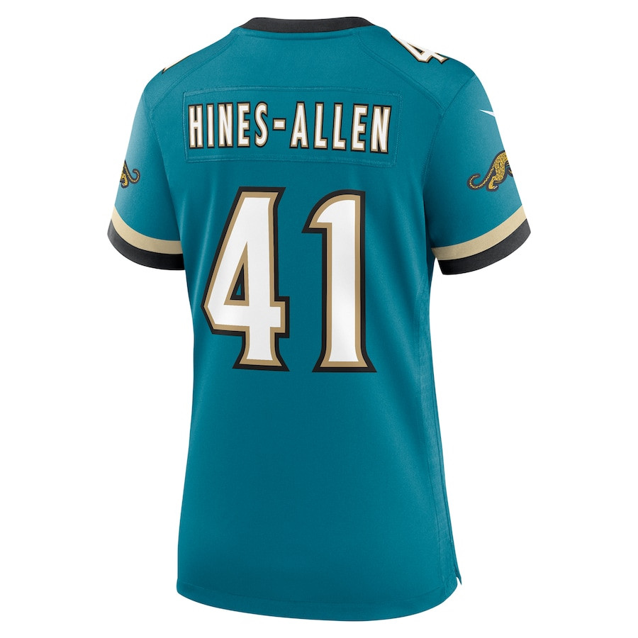 Josh Hines-Allen 41 Jacksonville Jaguars Prowler Throwback Game Teal NFL Jersey Women's