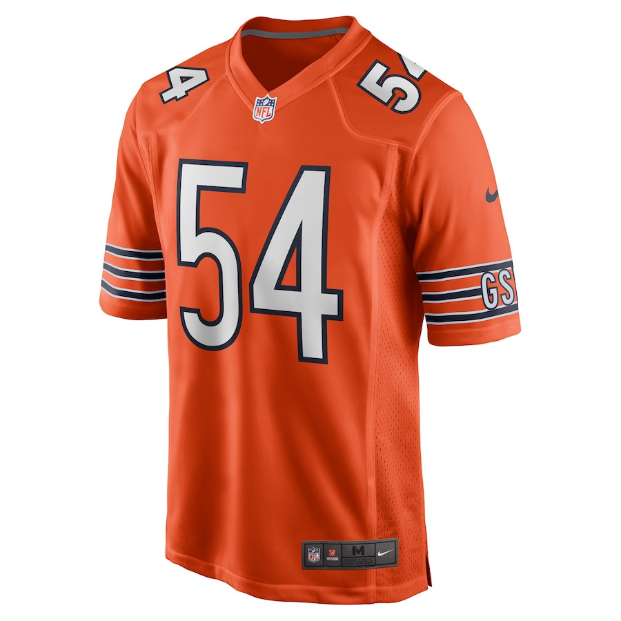 Brian Urlacher 54 Chicago Bears Retired Orange NFL Jersey Men's