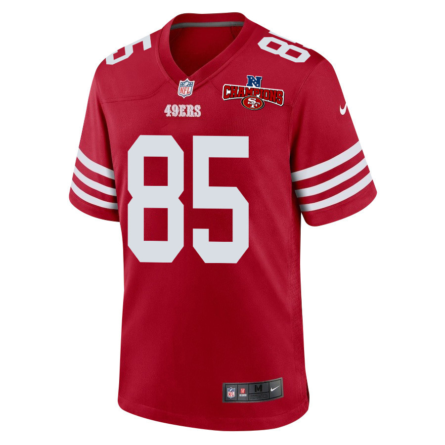 George Kittle 85 San Francisco 49ers NFC Champions Patch Game Scarlet NFL Jersey Men's