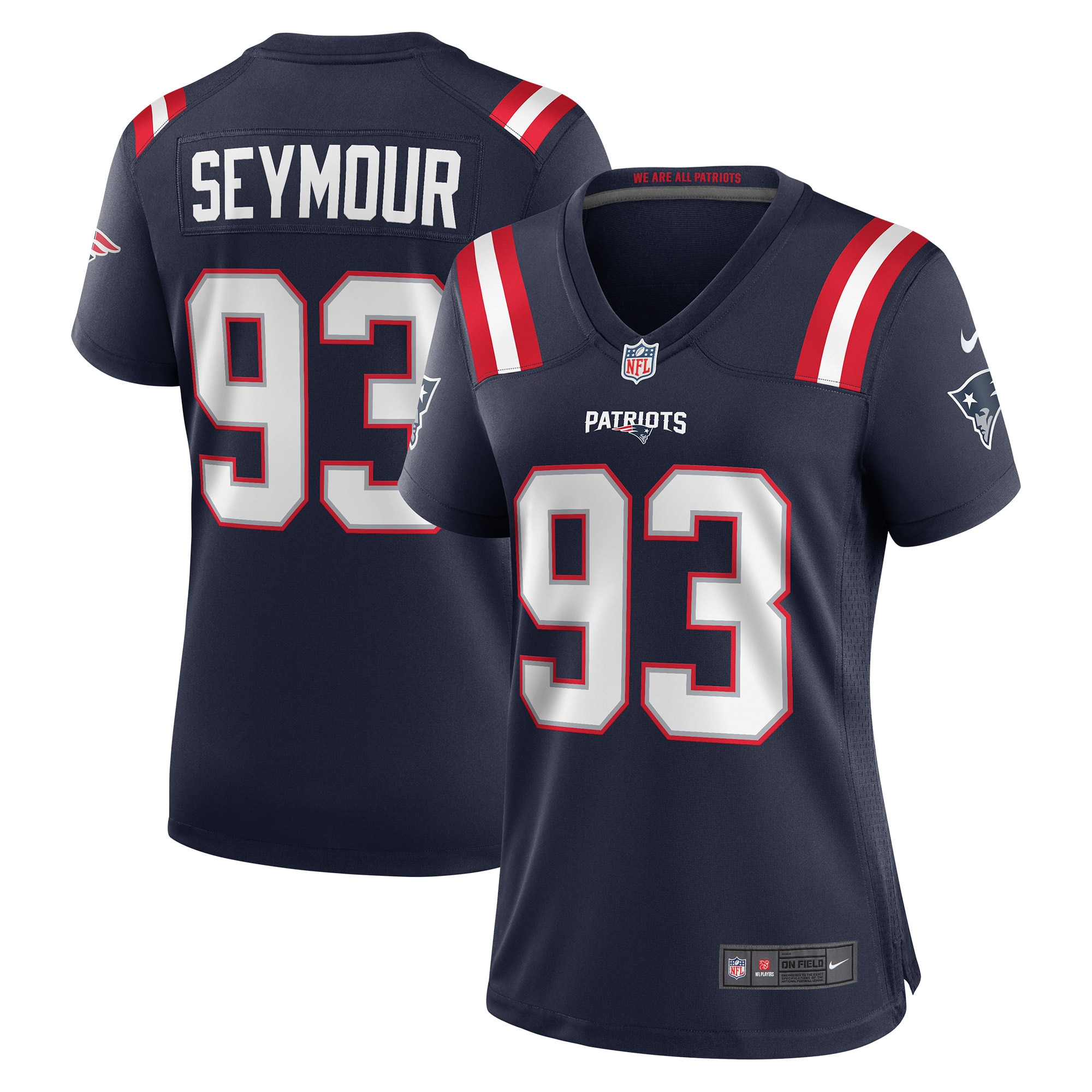 New England Patriots Richard Seymour Navy Retired Player Game NFL Jersey Women's