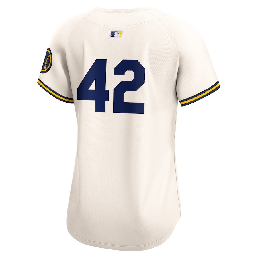 Milwaukee Brewers 2024 Jackie Robinson Day Home Limited Cream MLB Jersey Women's