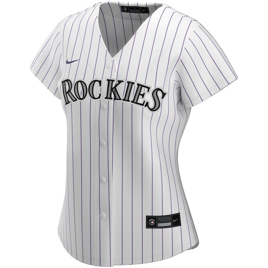 Colorado Rockies Home Custom White MLB Jersey Women's