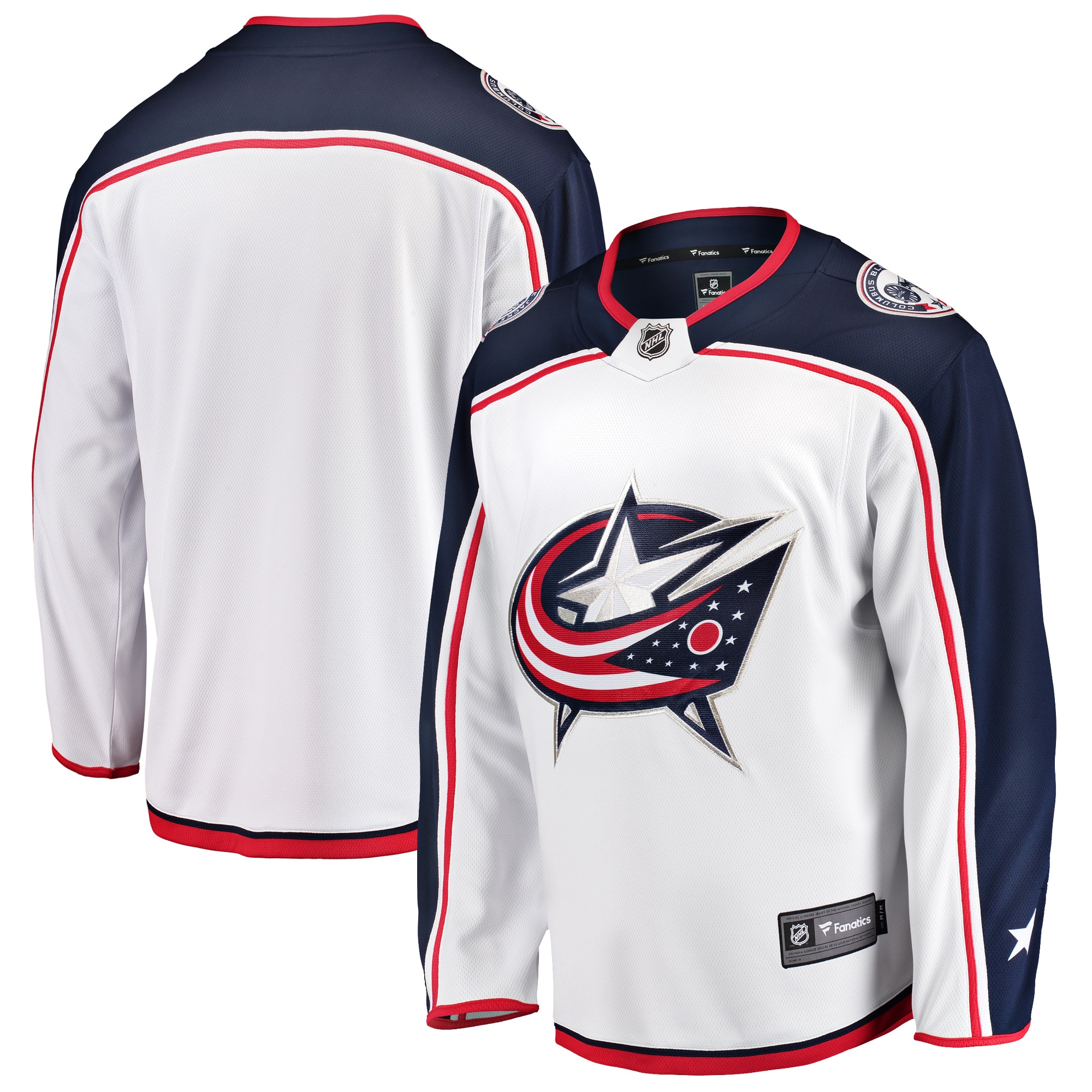 Columbus Blue Jackets White Breakaway Away NHL Jersey Men's