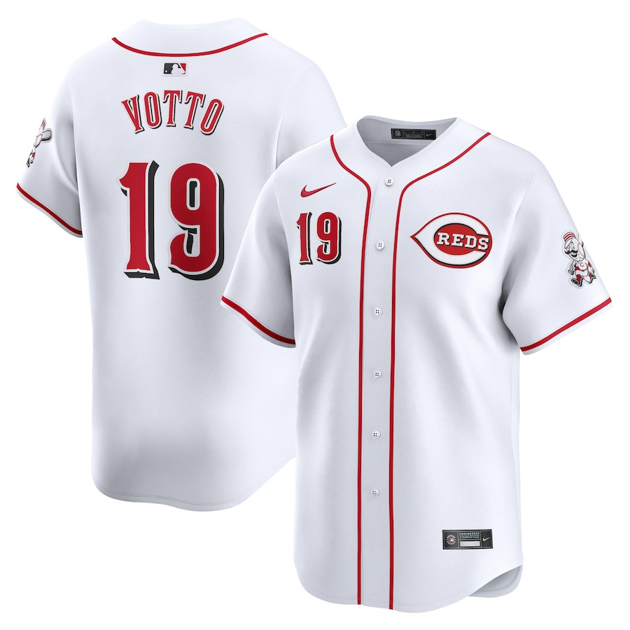 Joey Votto 19 Cincinnati Reds Home Limited Player White MLB Jersey Men's