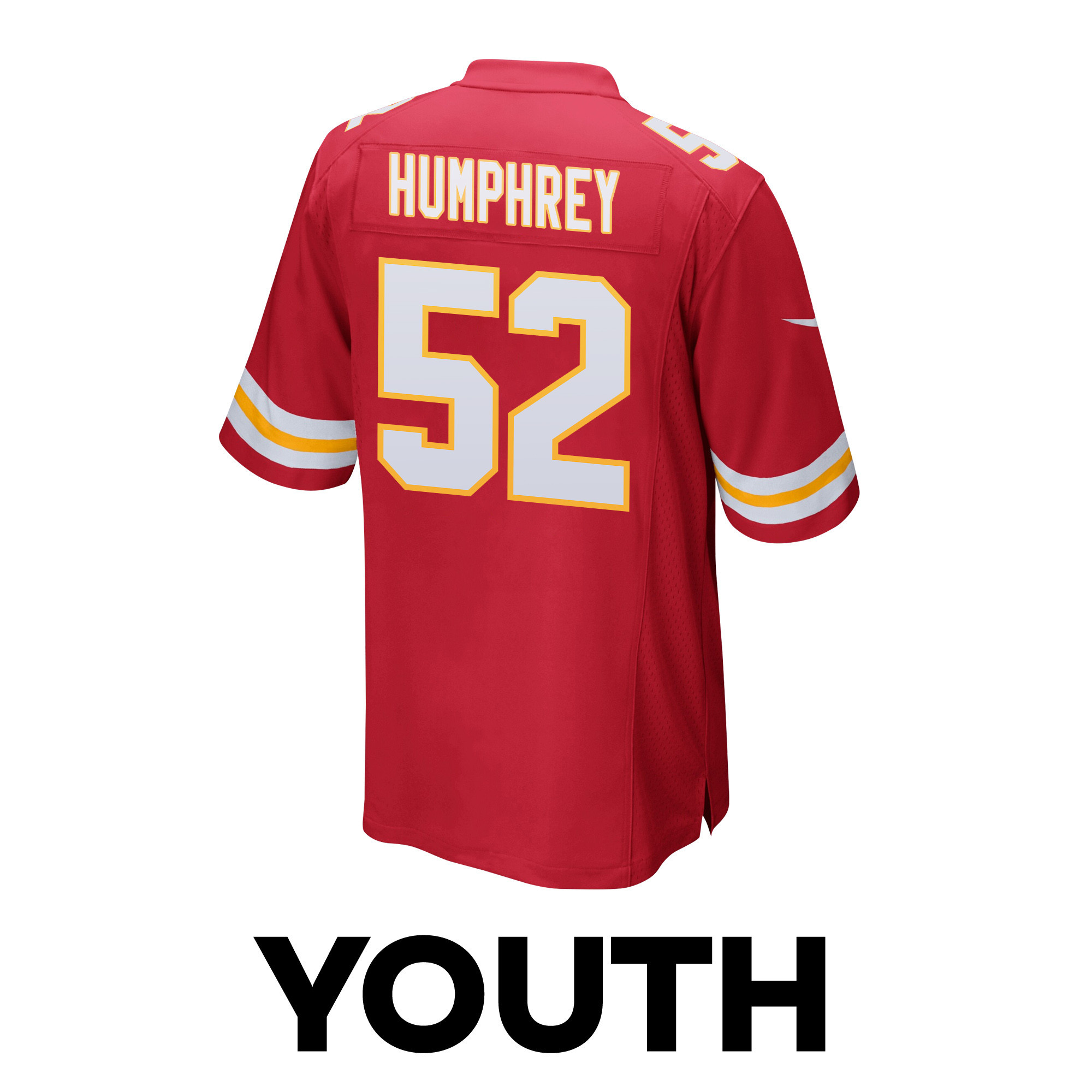 Creed Humphrey 52 Kansas City Chiefs Super Bowl LVIII Champions 4X Game Red NFL Jersey Youth