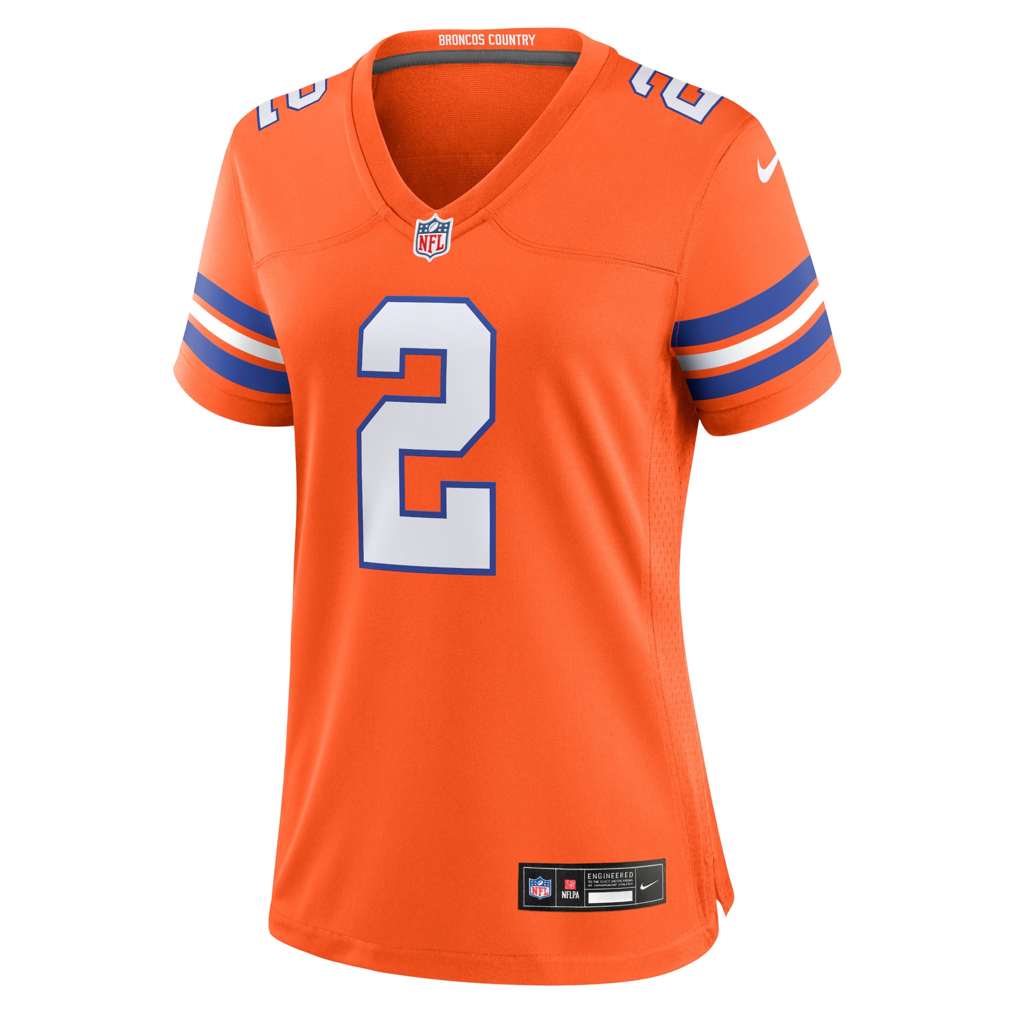 Denver Broncos Patrick Surtain II Orange Mile High Collection 1977 Throwback Player Game NFL Jersey Women's