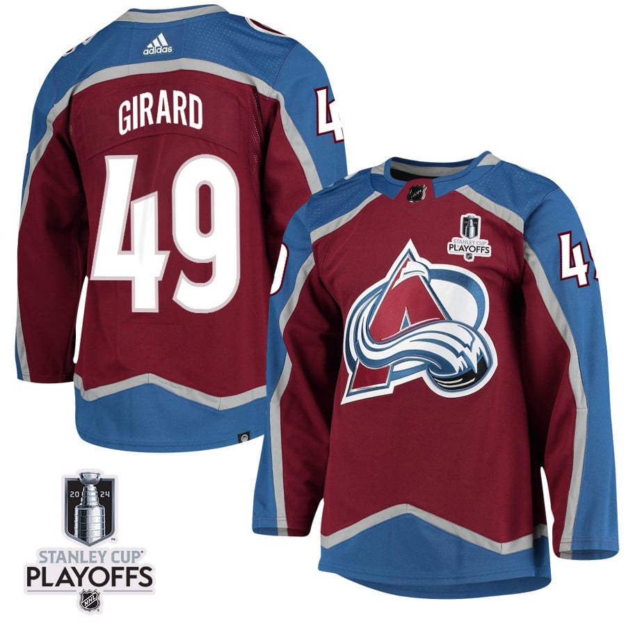 Samuel Girard 49 Colorado Avalanche 2024 Playoffs Patch Home Men NHL Jersey Men's
