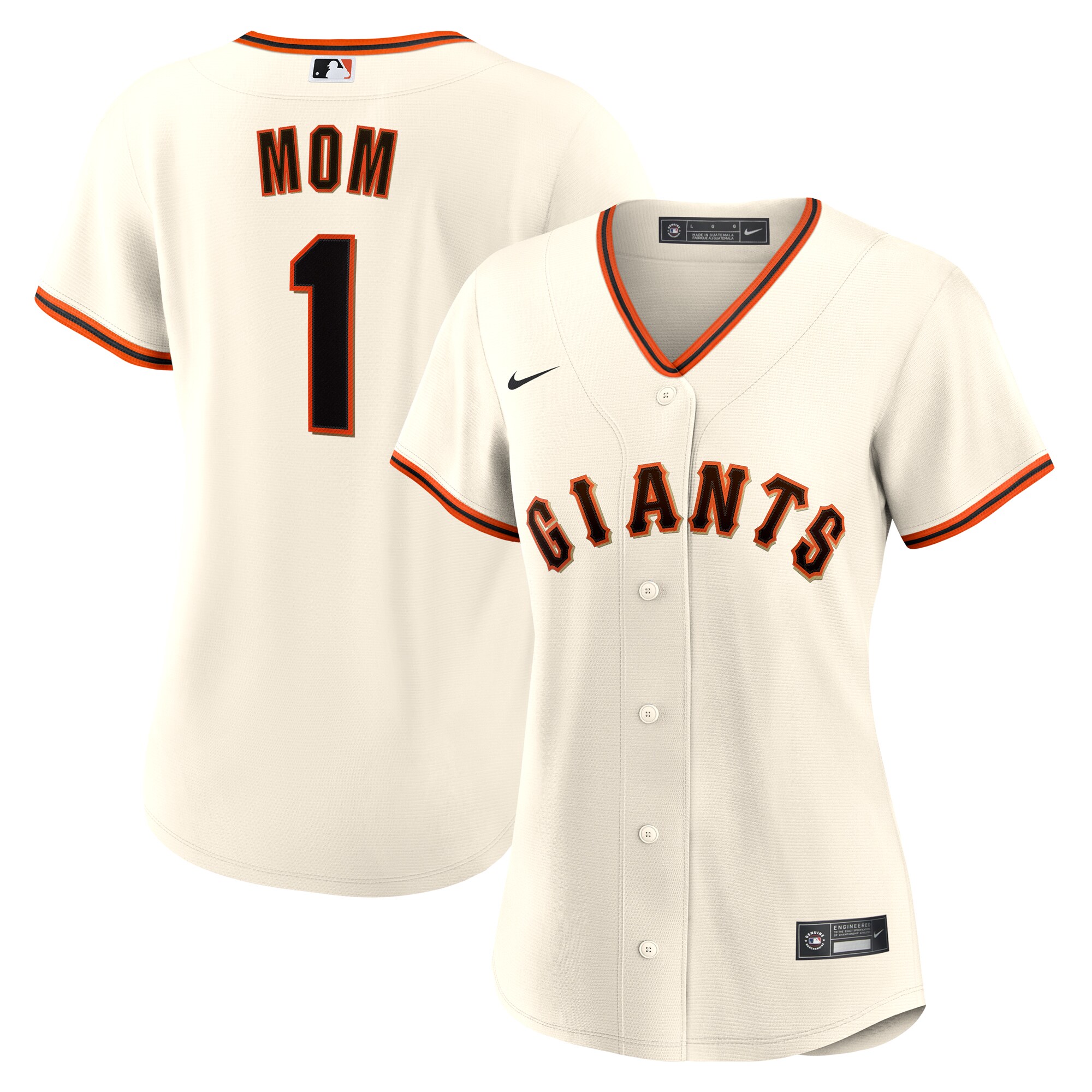 San Francisco Giants White #1 Mom Home MLB Jersey Women's