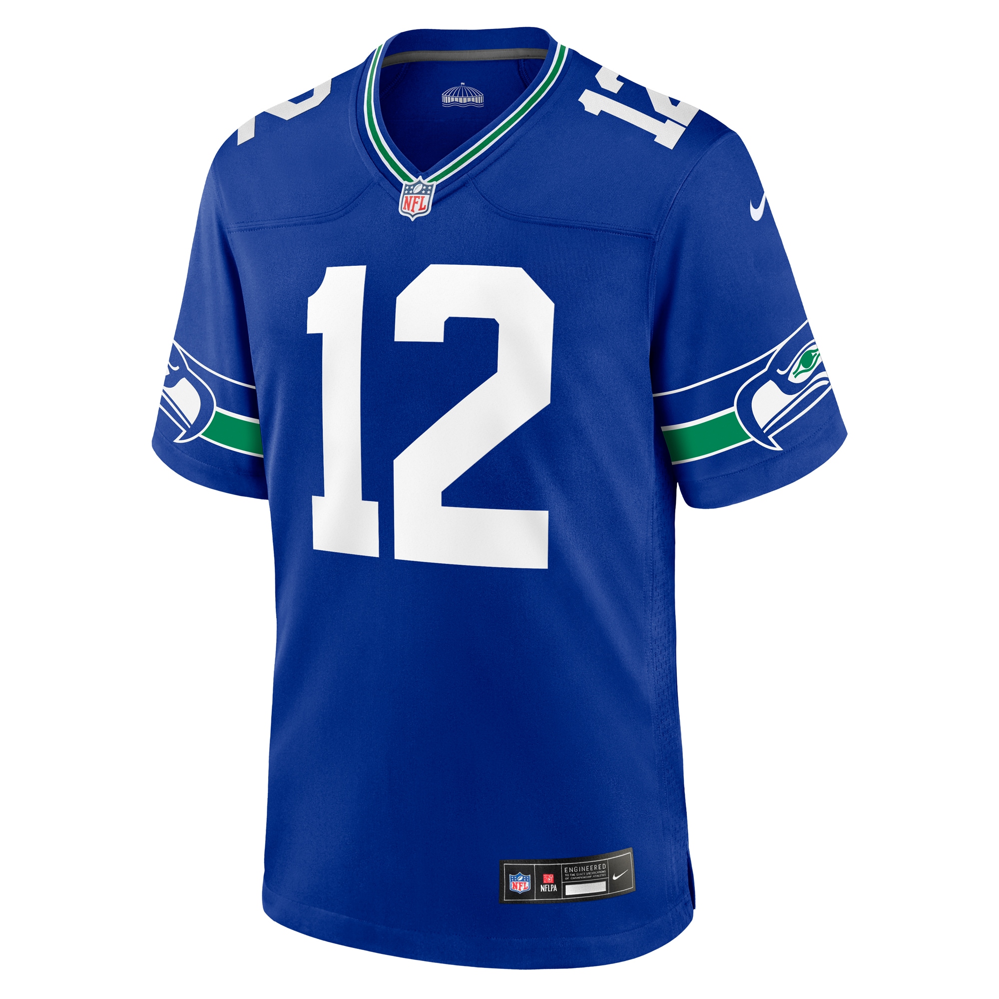 Seattle Seahawks 12s Royal Throwback Player Game NFL Jersey Men's