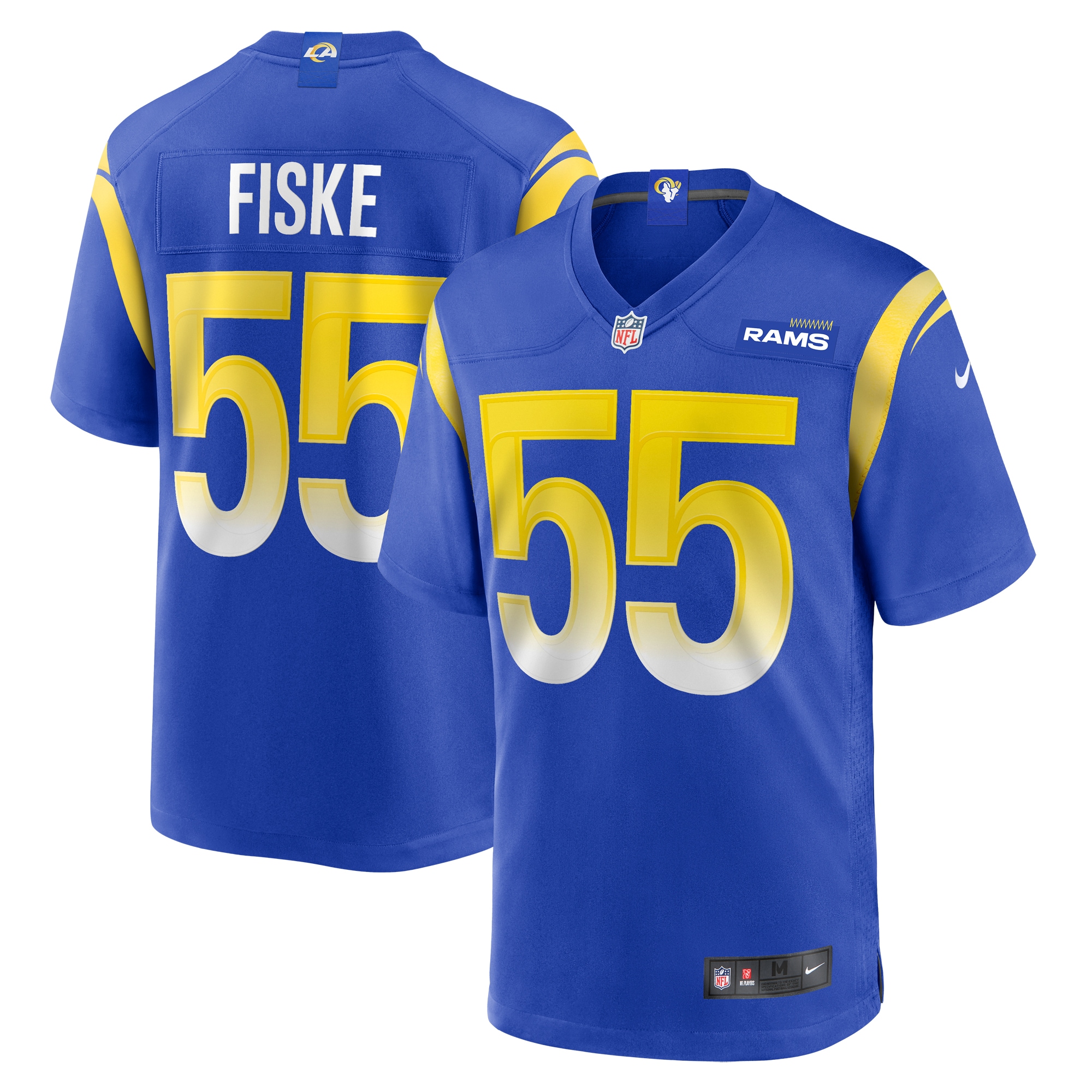 Los Angeles Rams Braden Fiske Royal Team Game NFL Jersey Men's