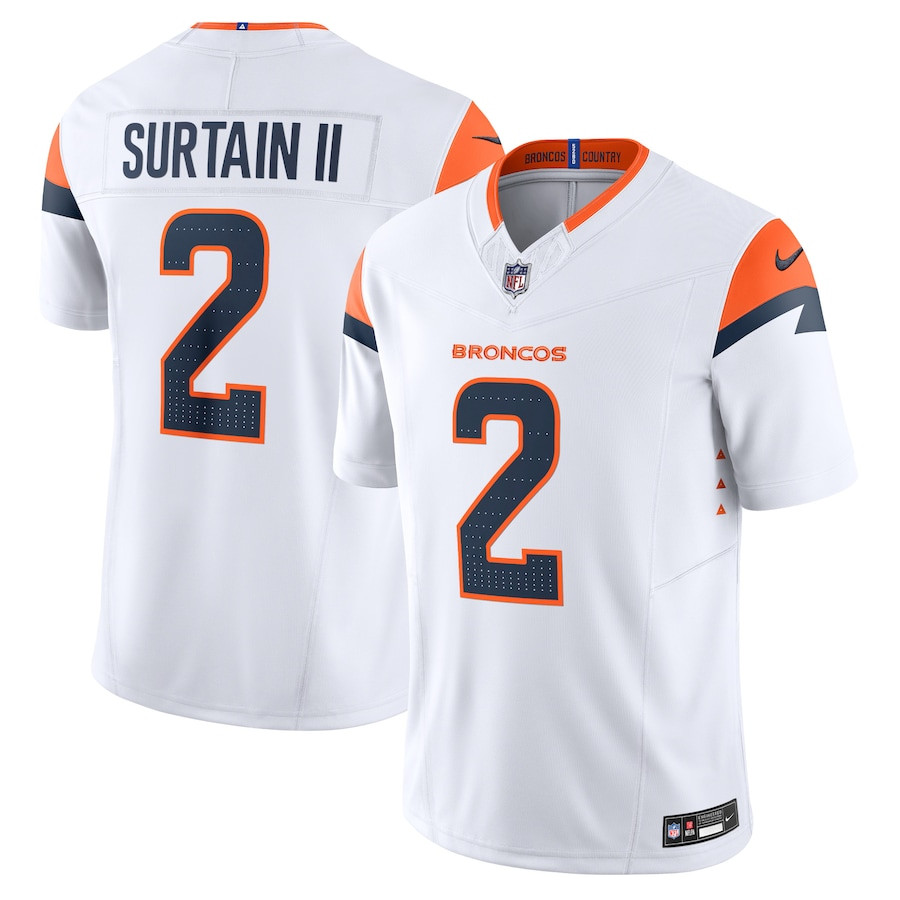 Patrick Surtain II 2 Denver Broncos Vapor F.U.S.E. Limited White NFL Jersey Men's