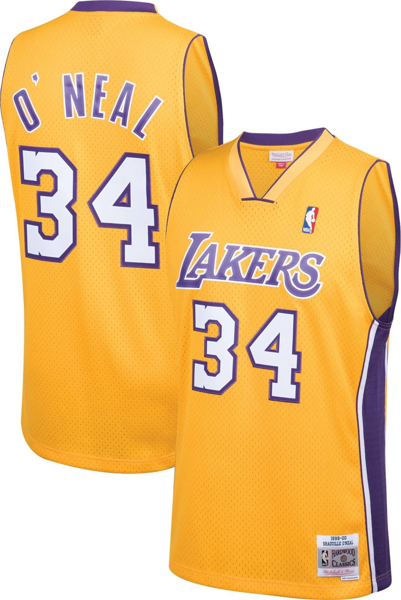 Mitchell Ness Los Angeles Lakers Shaquille O'neal 34 Swingman NBA Jersey Men's
