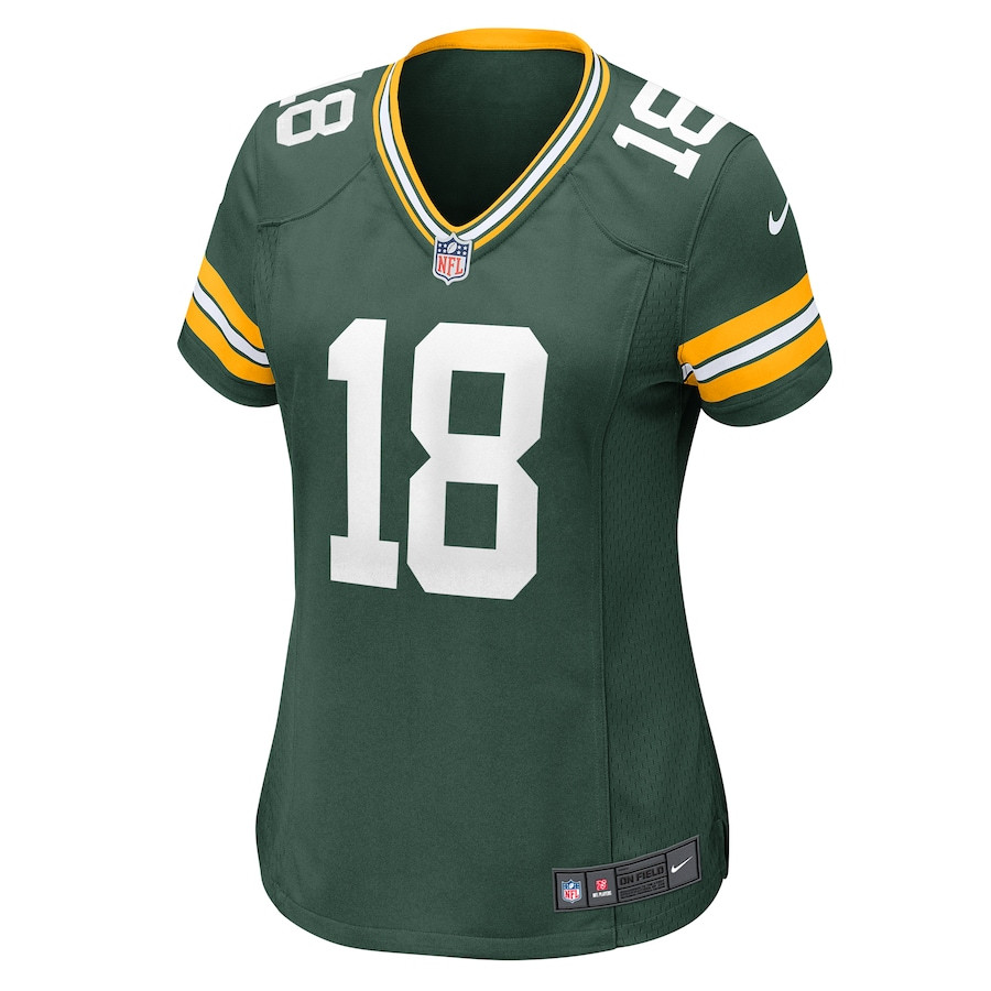 Malik Heath 18 Green Bay Packers Game Green NFL Jersey Women's