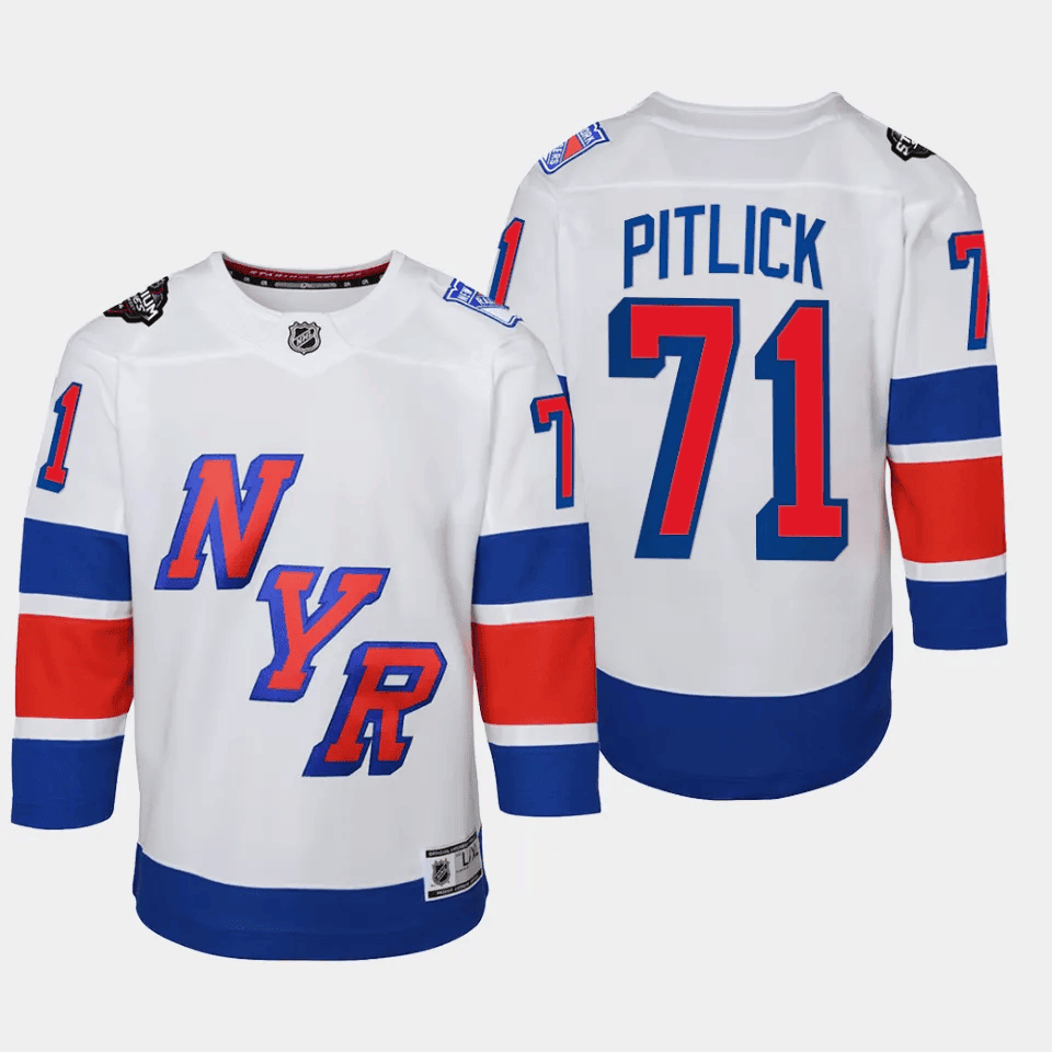 Tyler Pitlick 71 New York Rangers 2024 Stadium Series White NHL Jersey Youth