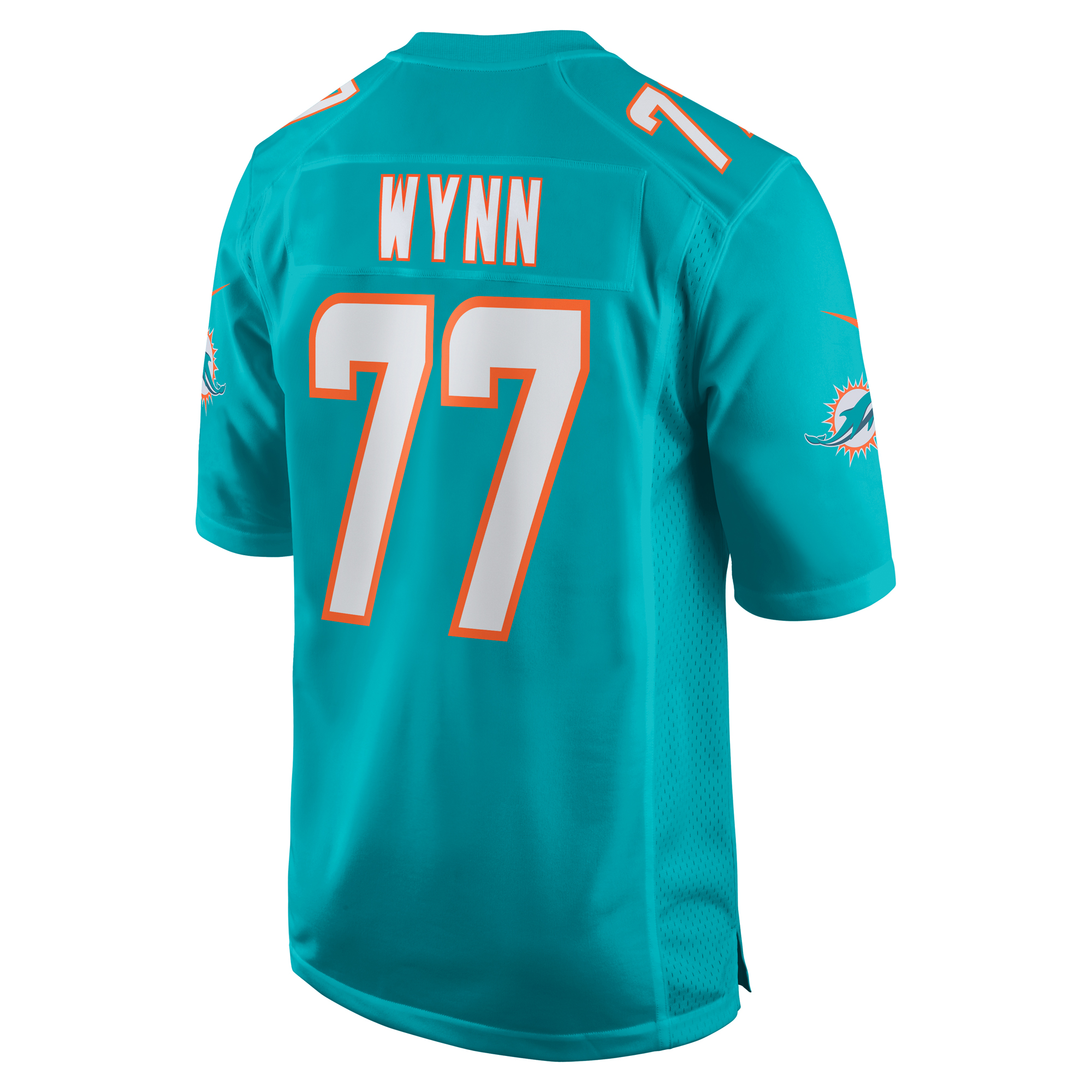 Miami Dolphins Isaiah Wynn Aqua Game NFL Jersey Men's