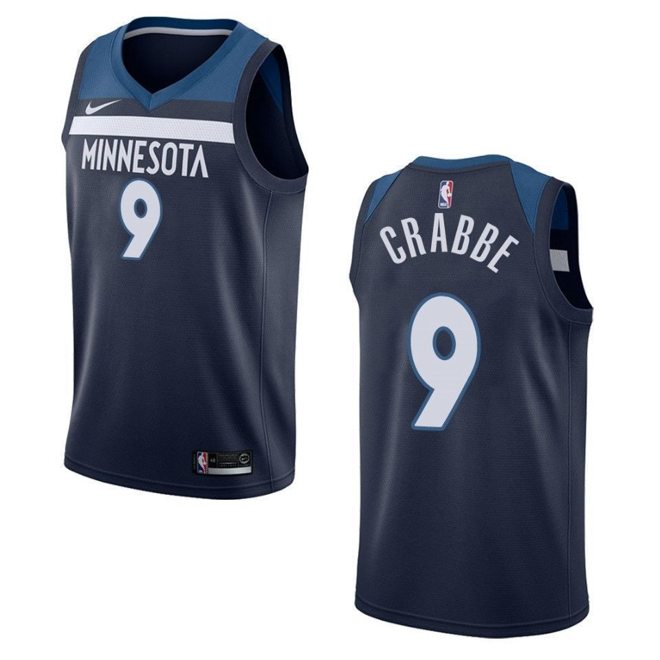 Minnesota Timberwolves 9 Allen Crabbe Icon Swingman Navy NBA Jersey Men's