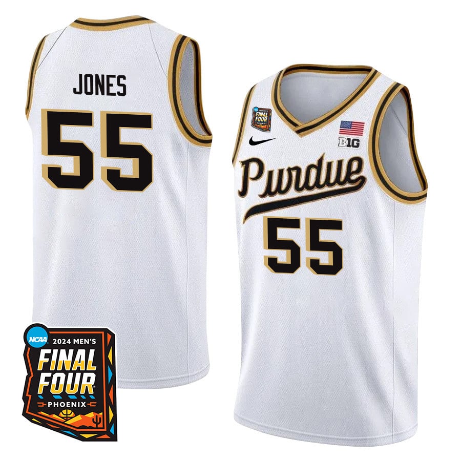 Lance Jones 55 Purdue Boilermakers 2024 Final Four Patch Unisex NCAA Jersey Unisex