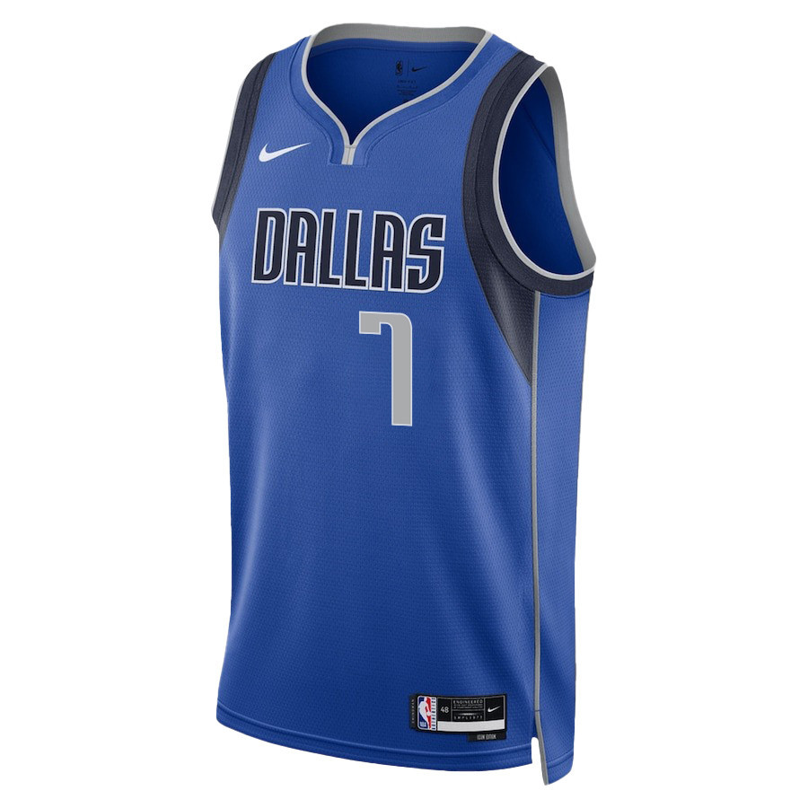 Dwight Powell 7 Dallas Mavericks 2024 FINALS PATCH Swingman Icon Edition Blue NBA Jersey Men's