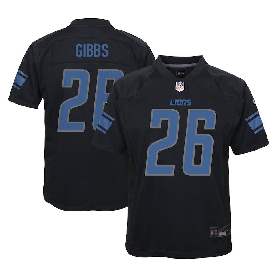 Jahmyr Gibbs 26 Detroit Lions Fashion Game Black NFL Jersey Youth