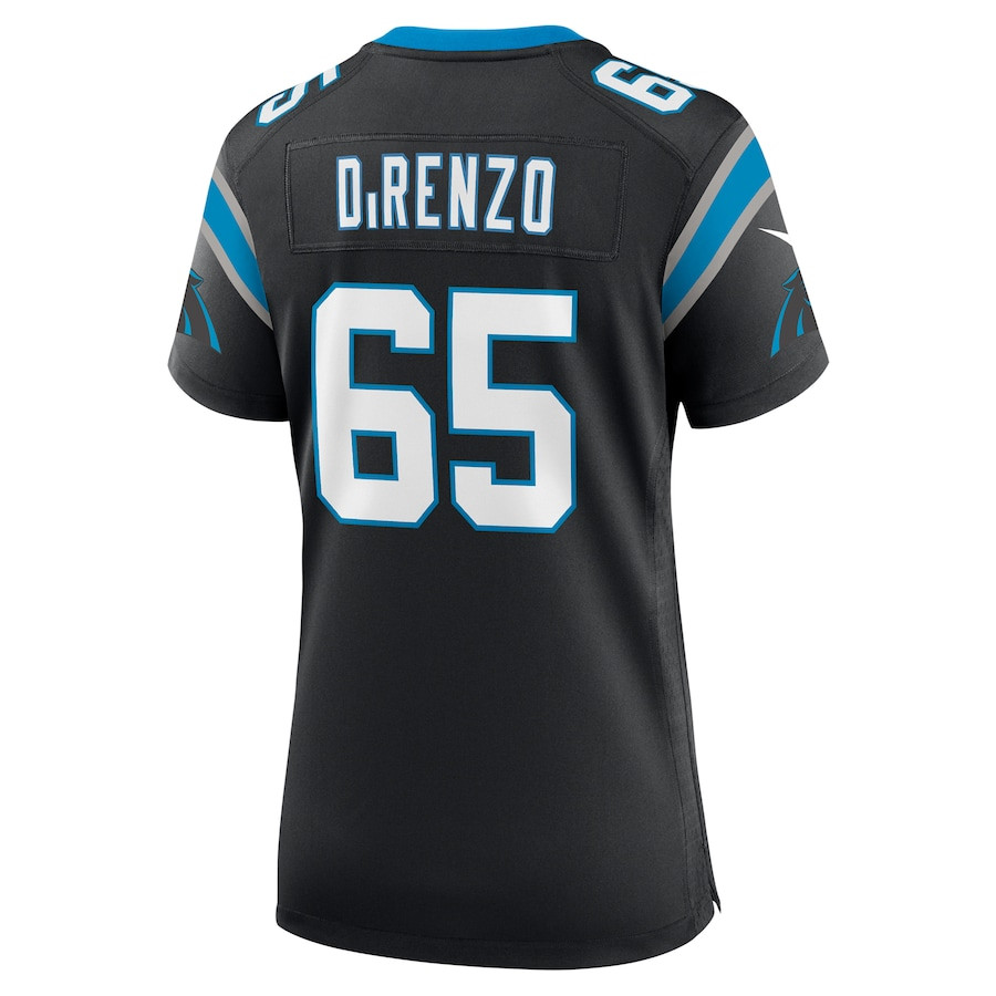 J.D. DiRenzo 65 Carolina Panthers Team Game Black NFL Jersey Women's