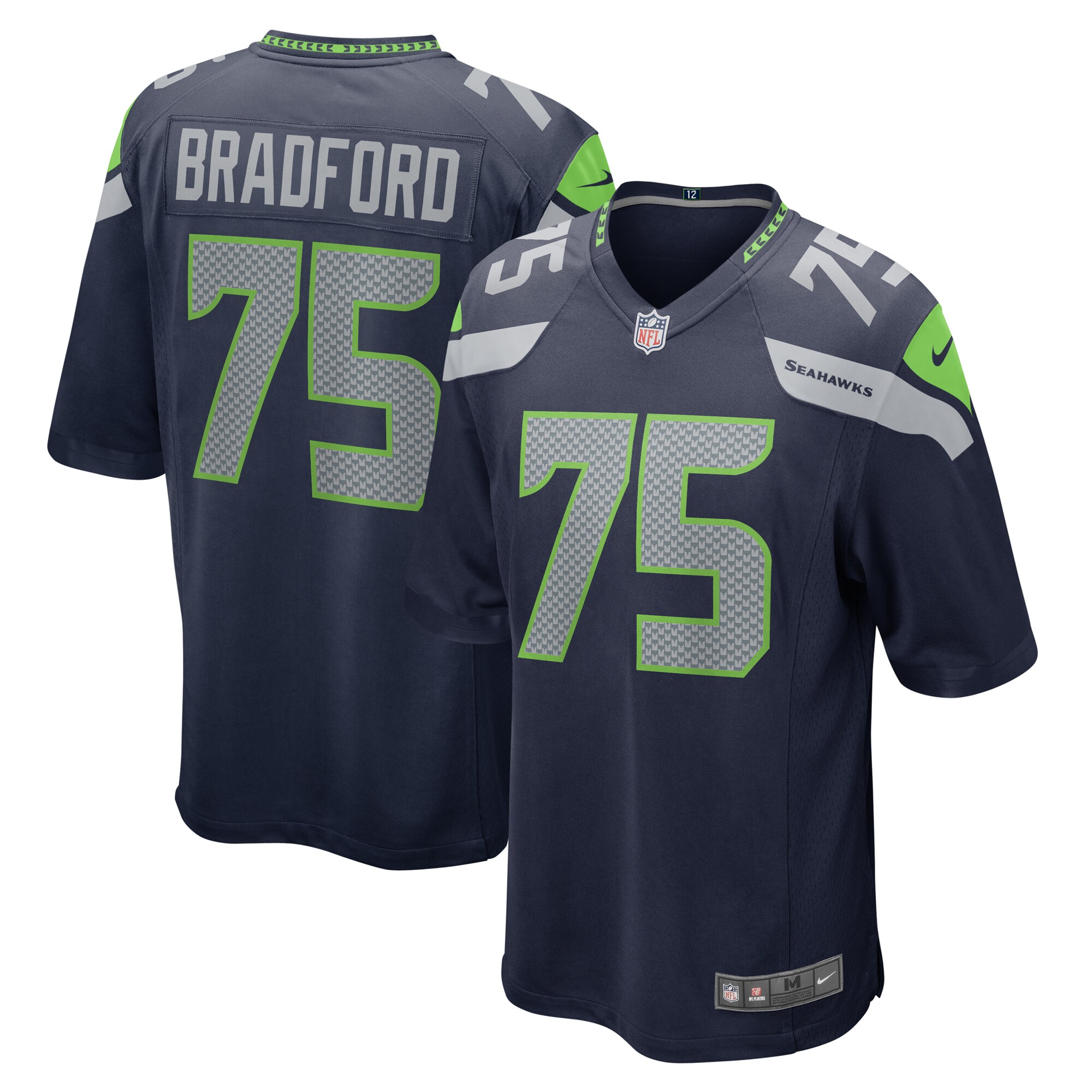 Seattle Seahawks Anthony Bradford College Navy Team Game NFL Jersey Men's