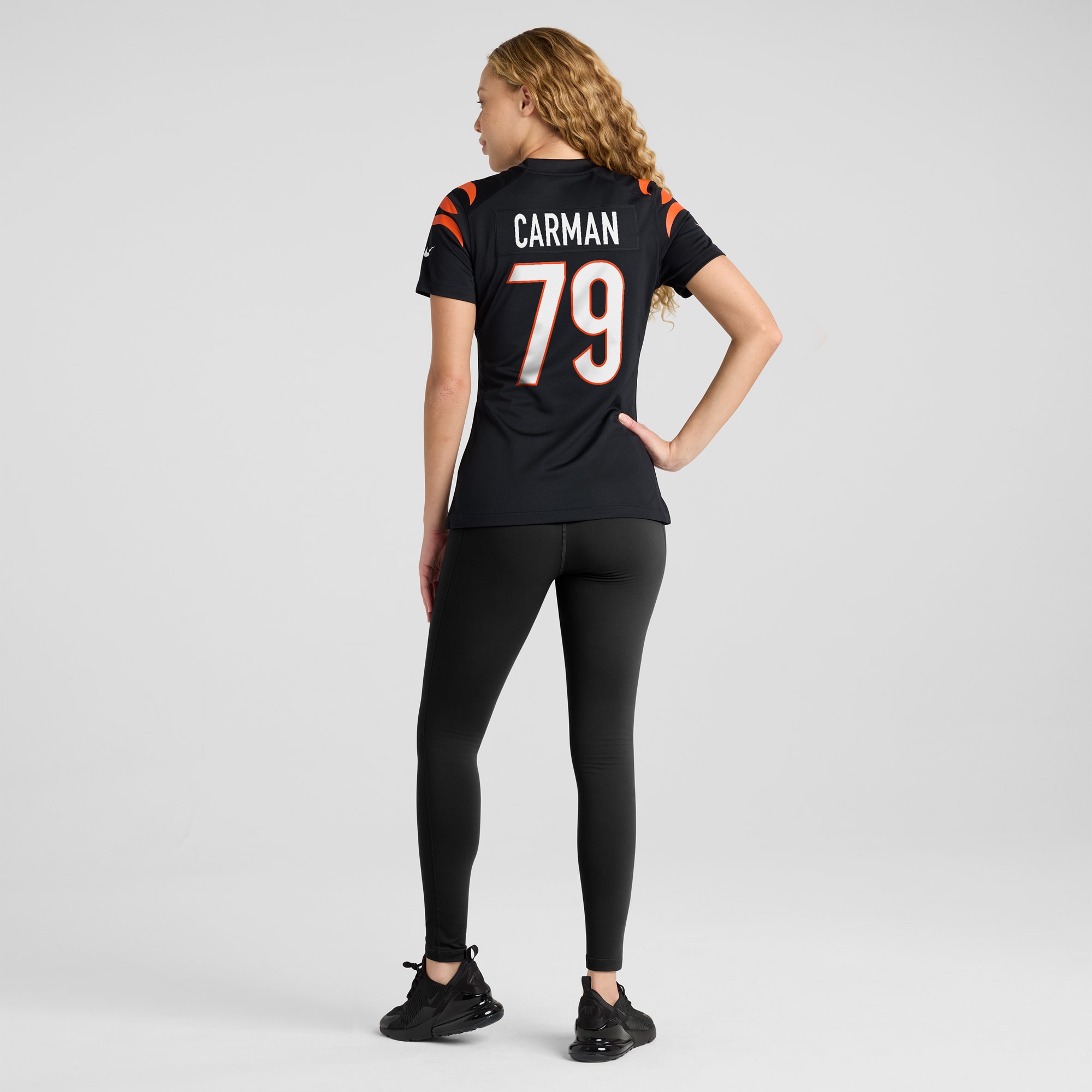 Cincinnati Bengals Jackson Carman Black Game NFL Jersey Women's