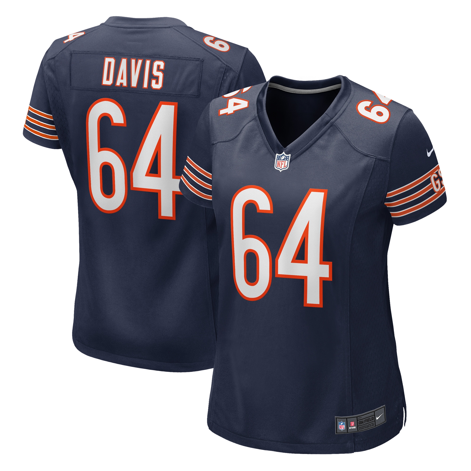 Chicago Bears Nate Davis Navy Game NFL Jersey Women's