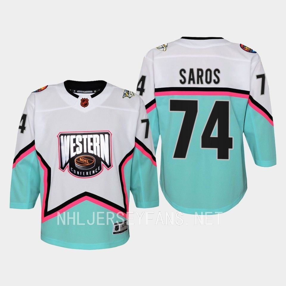 Juuse Saros 74 Nashville Predators 2023 All Star Game White Equipment NHL Jersey Men's