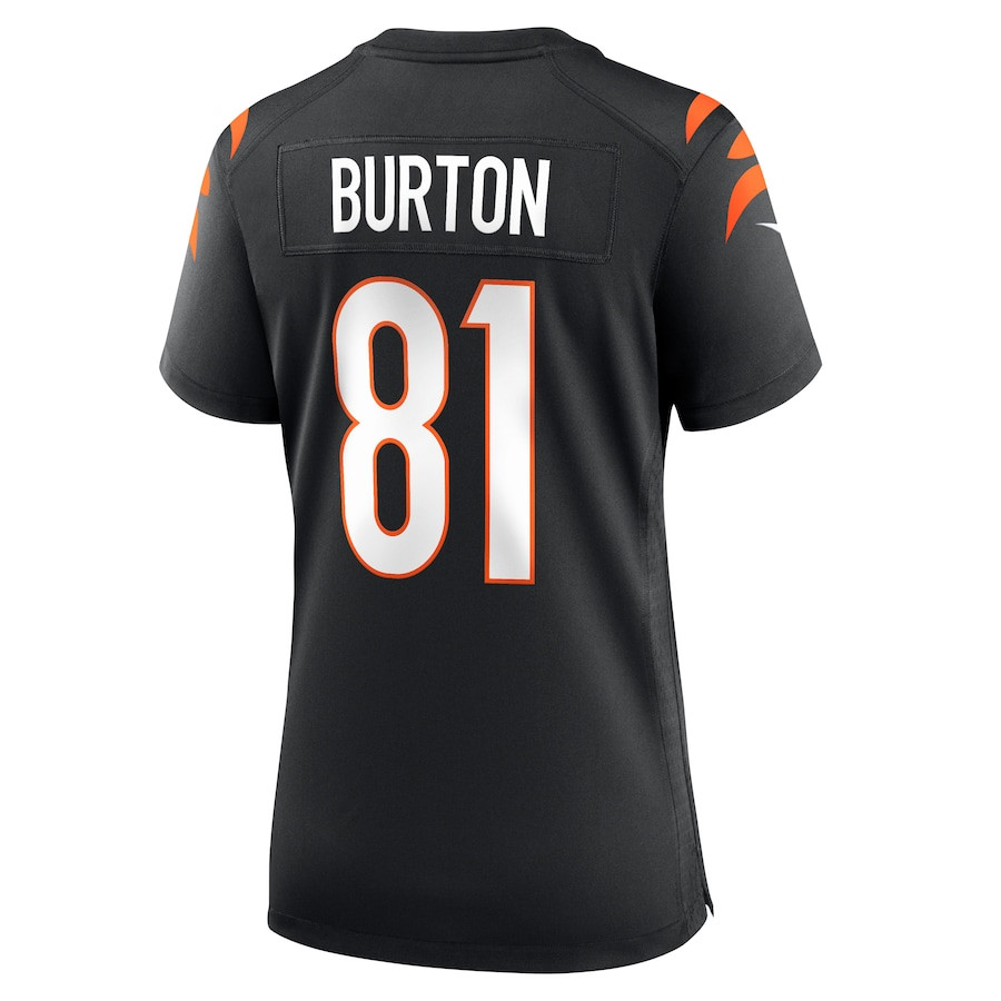 Jermaine Burton 81 Cincinnati Bengals Game Black NFL Jersey Women's