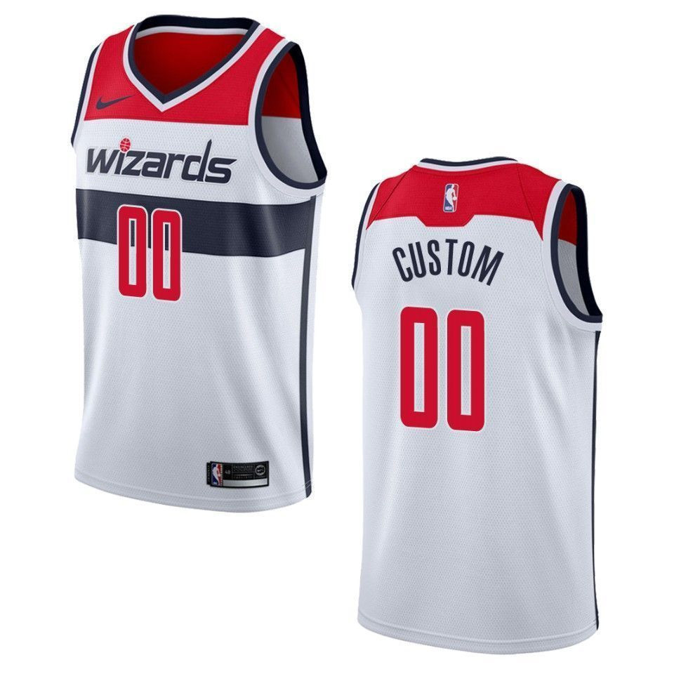 Washington Wizards 00 Custom Association Swingman White NBA Jersey Men's