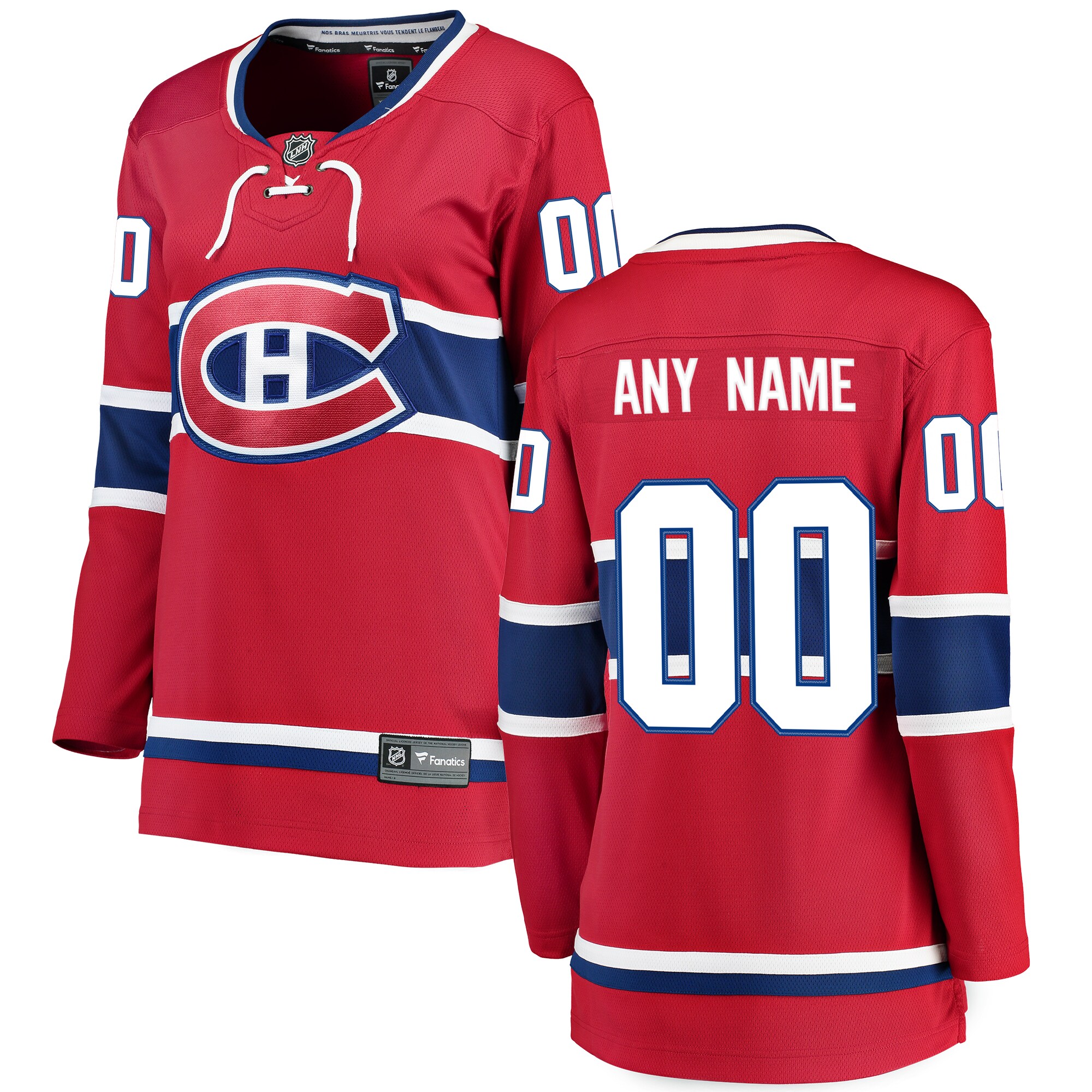 Montreal Canadiens Red Home Breakaway Custom NHL Jersey Women's