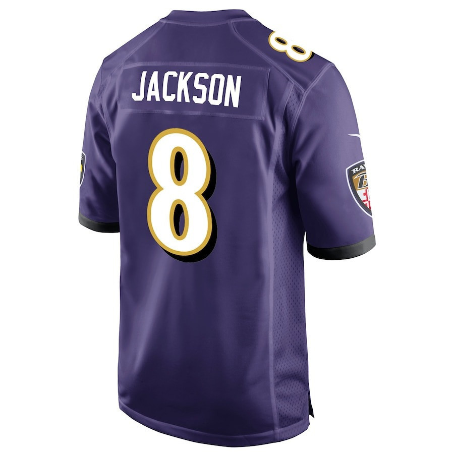 Lamar Jackson 8 Baltimore Ravens Cobra Jackson Game Purple NFL Jersey Men's