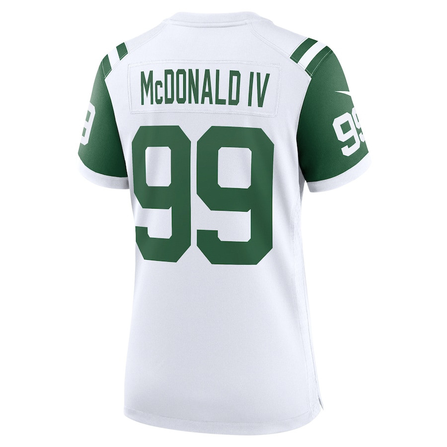 Will McDonald IV 99 New York Jets Classic Alternate Retired Player Game White NFL Jersey Women's
