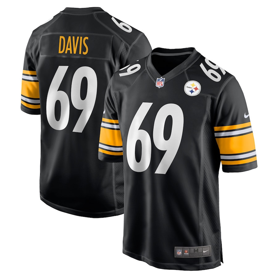 Domenique Davis 69 Pittsburgh Steelers Game Black NFL Jersey Men's