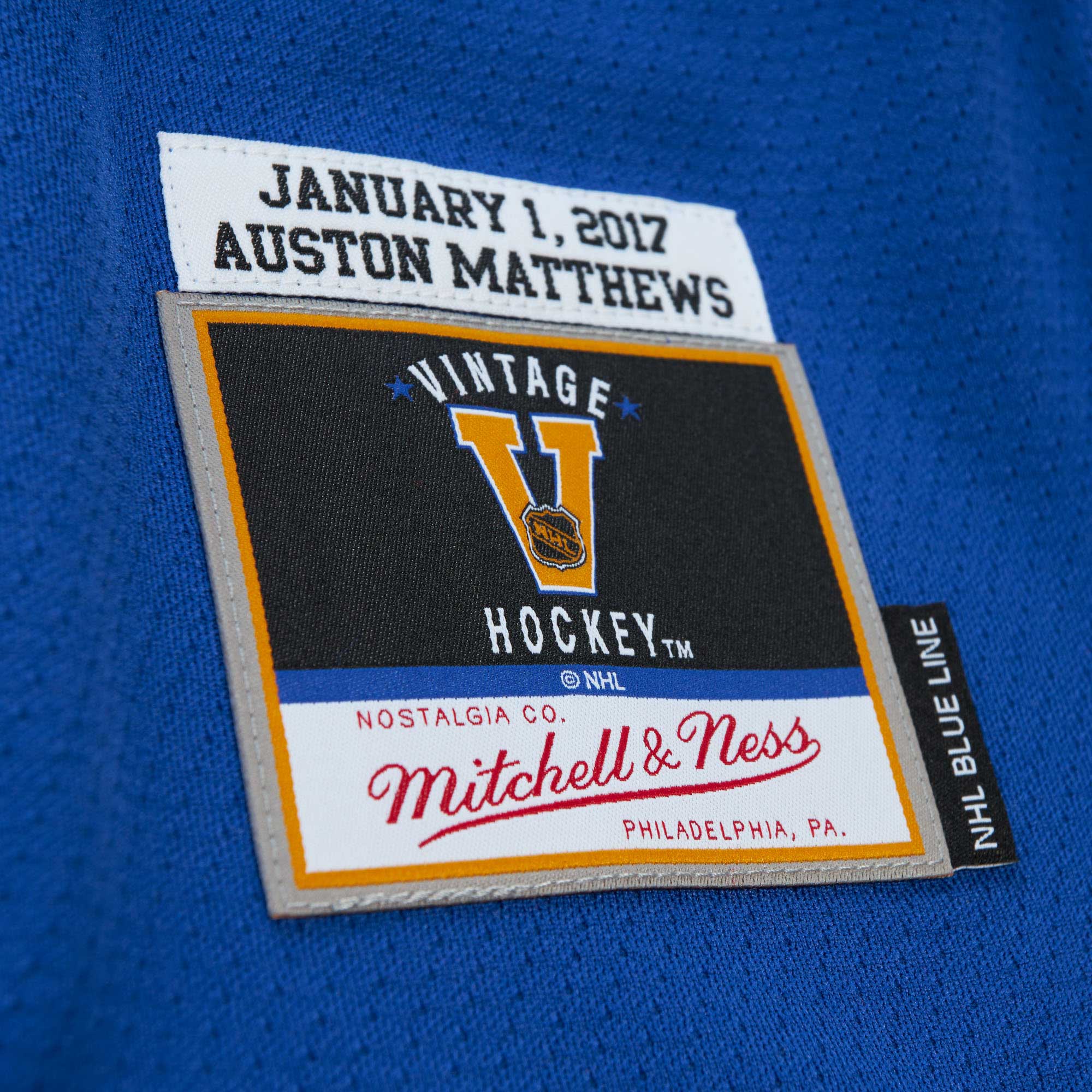 Toronto Maple Leafs Auston Matthews Mitchell Ness Blue 2017 Winter Classic Blue Line Player NHL Jersey Men's