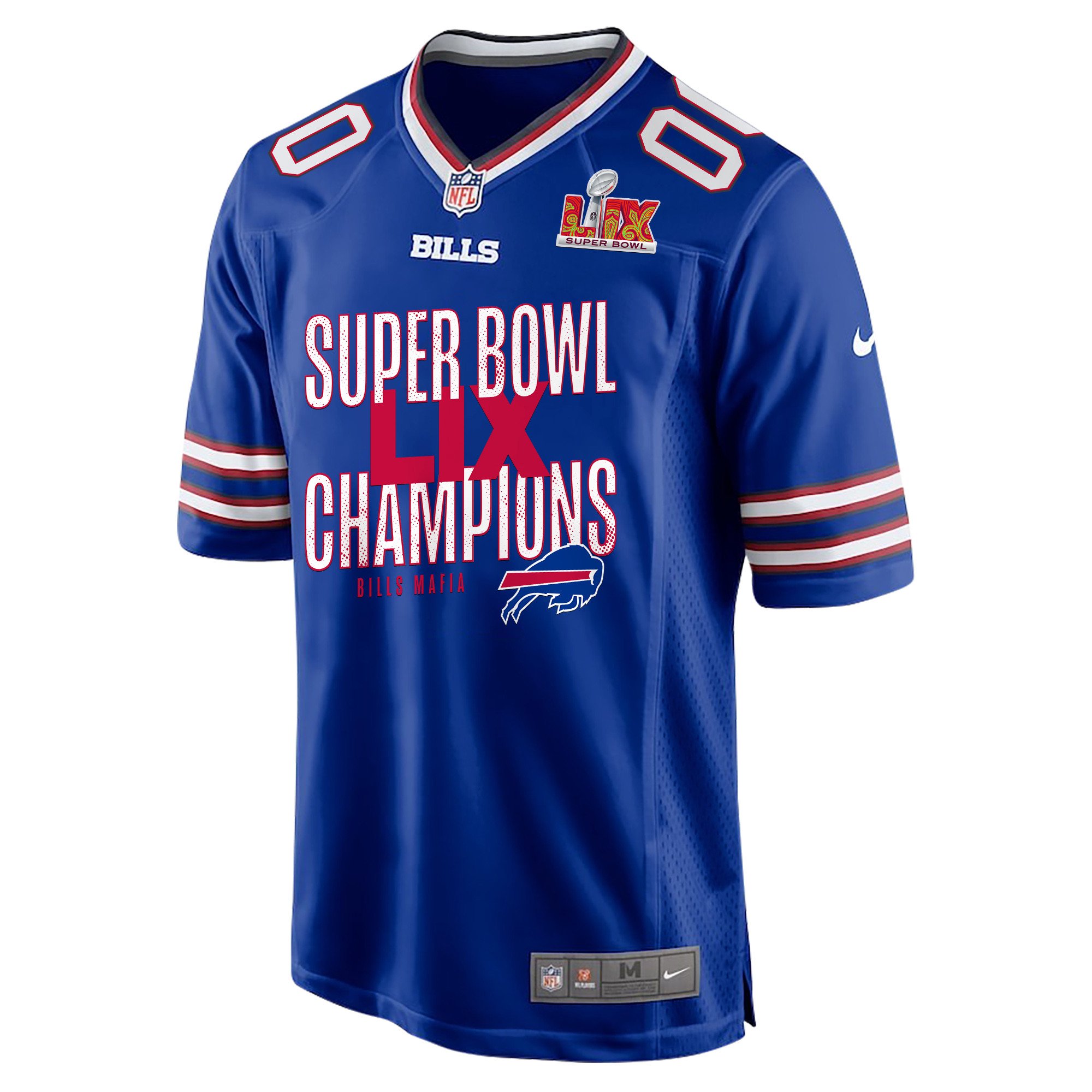 Buffalo Bills Super Bowl LIX Champions V5 Game Custom Royal NFL Jersey Men's