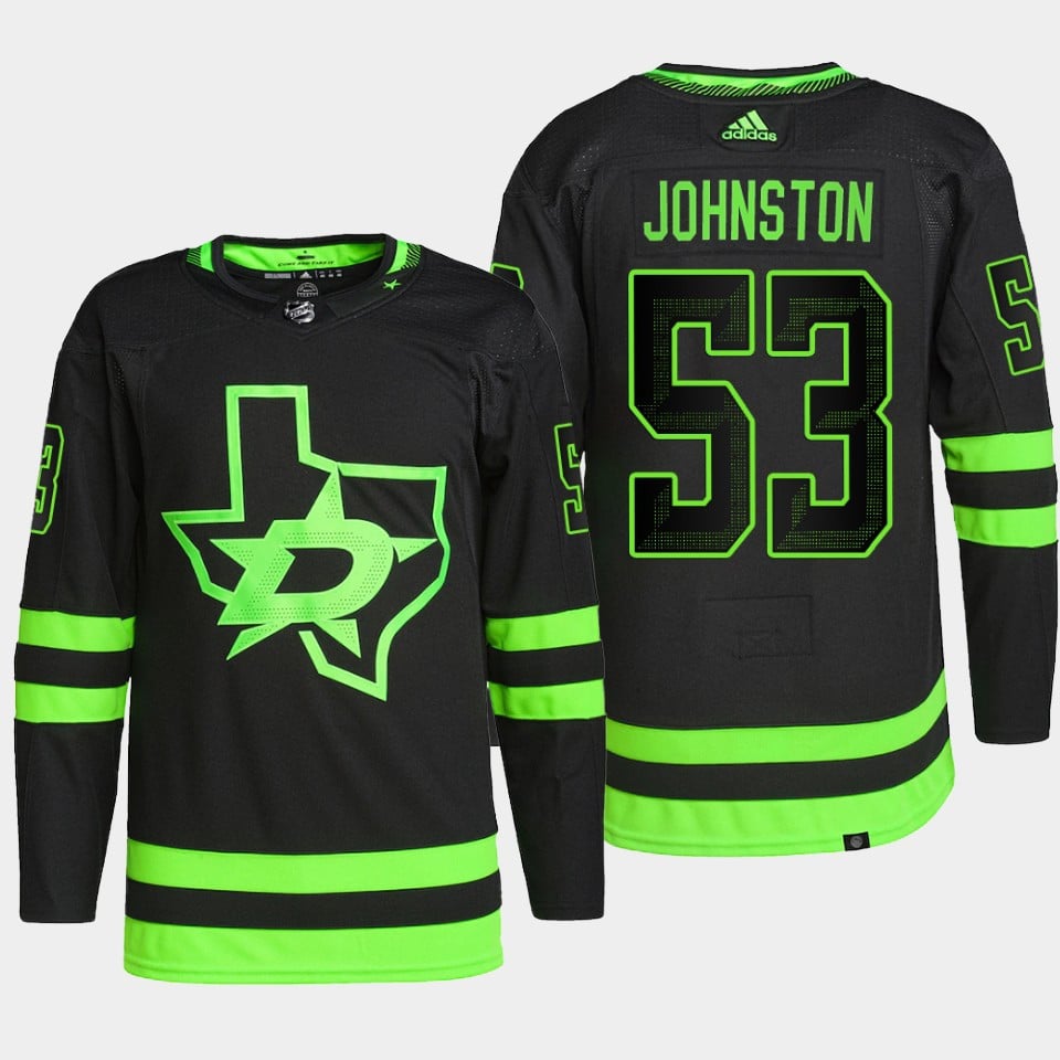 Wyatt Johnston 53 Dallas Stars Black Alternate NHL Jersey Men's
