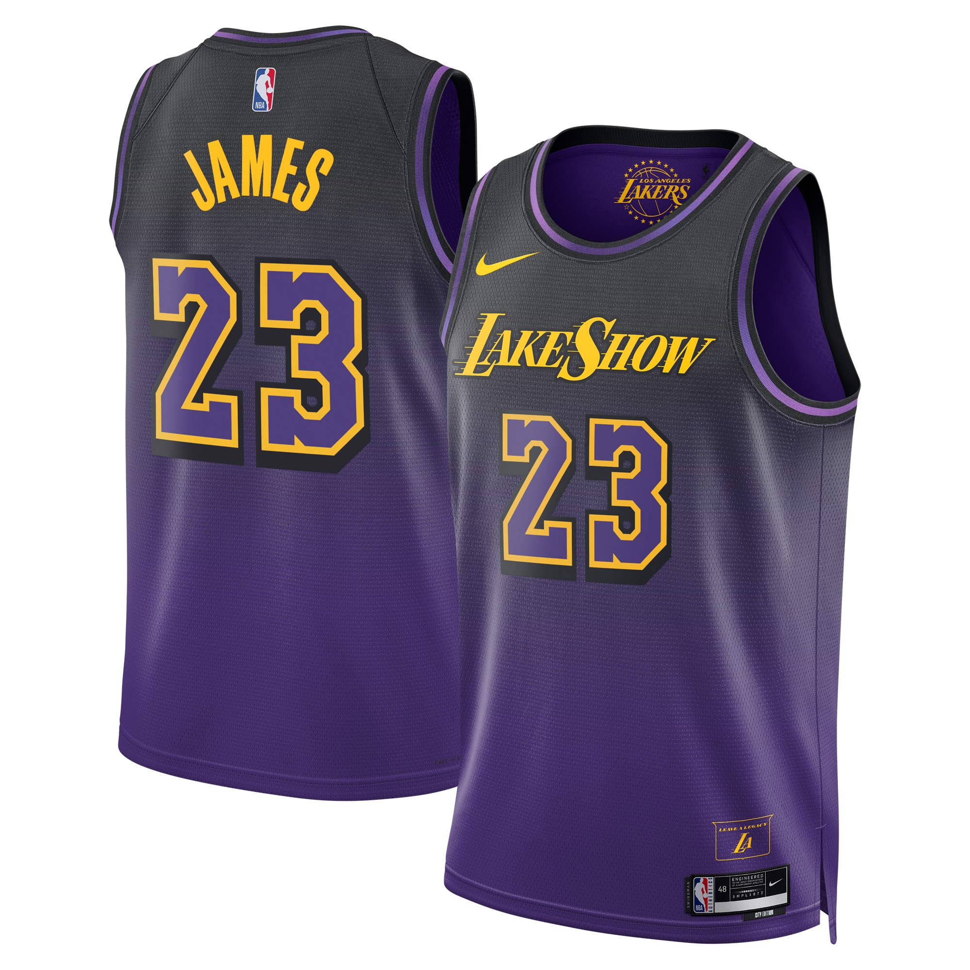 Los Angeles Lakers City Edition Swingman 2024 Purple Lebron Jame Unisex NBA Jersey Unisex