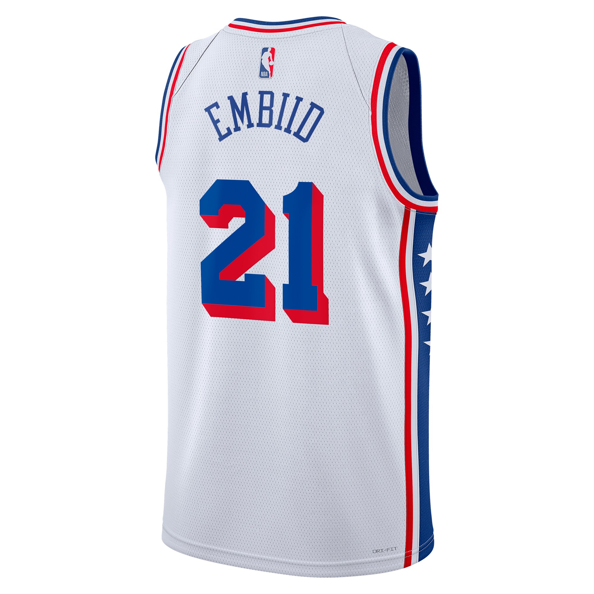 Camiseta Association Swingman de los Philadelphia 76ers Blanco Joel Embii Unisex NBA Jersey Unisex