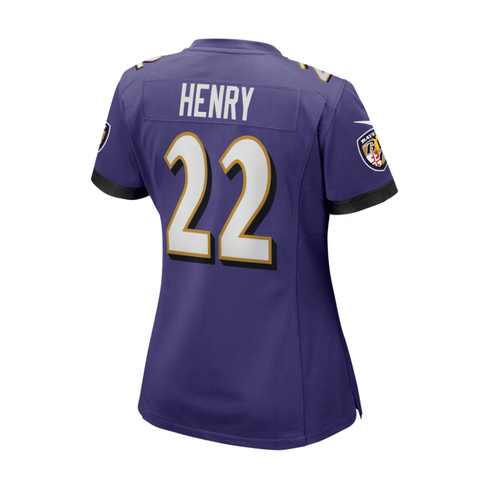 Derrick Henry 22 Baltimore Ravens 2025 Pro Bowl Patch Game Purple NFL Jersey Women's