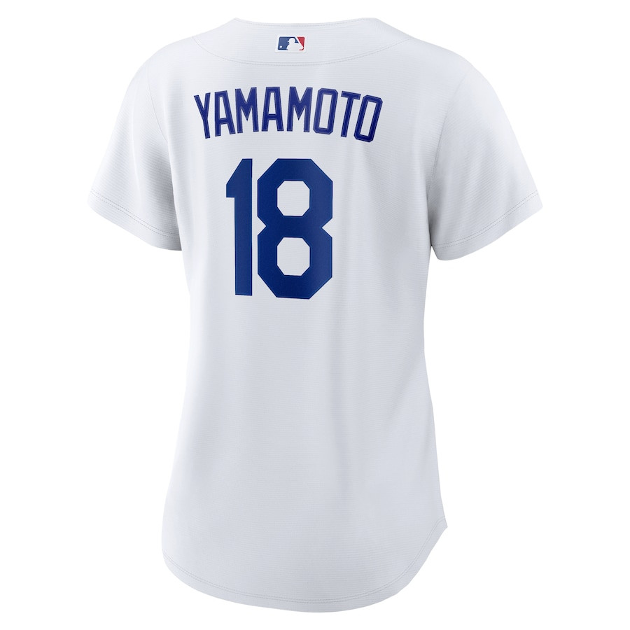 Yoshinobu Yamamoto 18 Los Angeles Dodgers 2024 World Series Home White MLB Jersey Women's