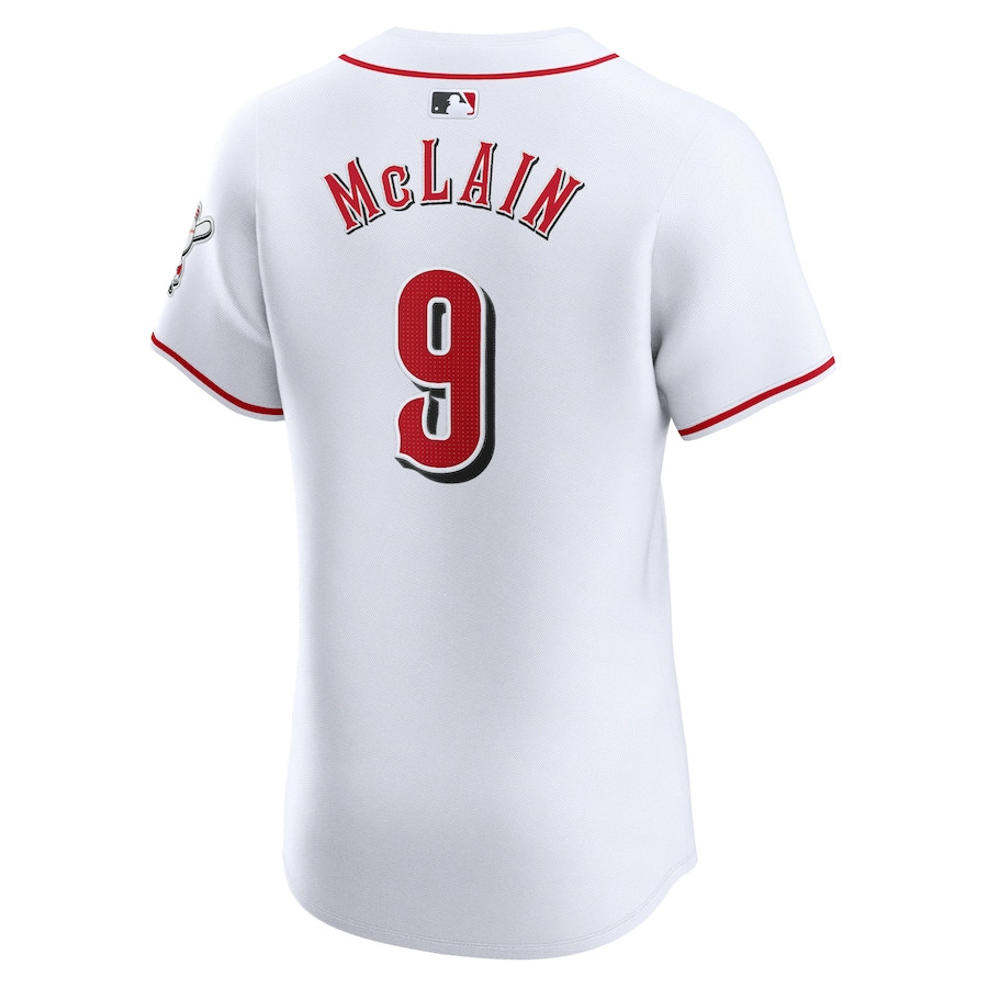 Matt McLain 9 Cincinnati Reds Home Elite Player White MLB Jersey Men's