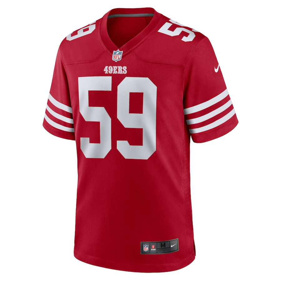 De'Vondre Campbell 59 San Francisco 49ers Game Scarlet NFL Jersey Men's